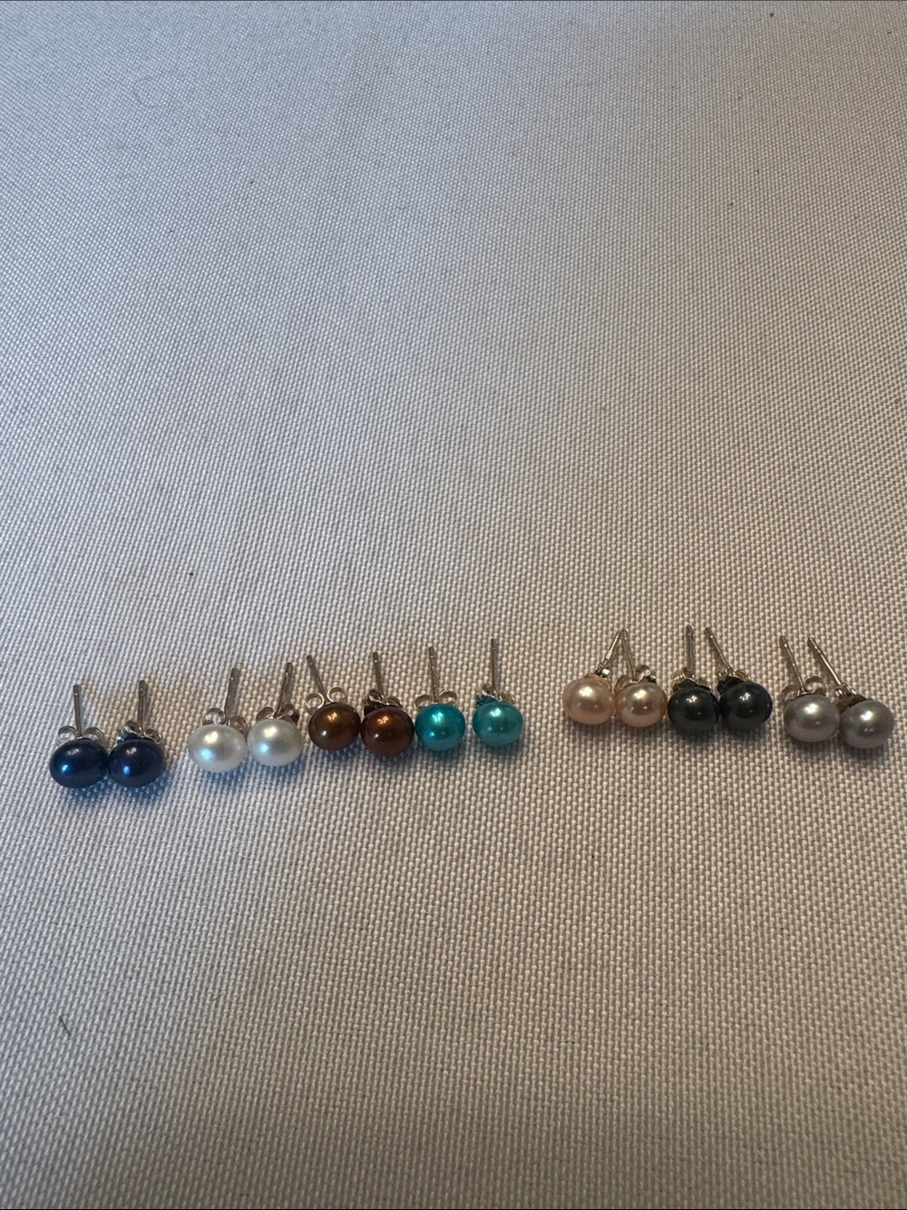 Assorted Pearl Stud Earring Set - Multicolor 7 Pairs